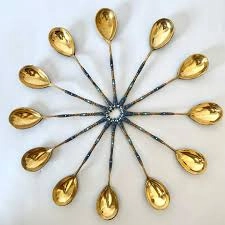 طقم ملاعق شاي فضة أنتيك