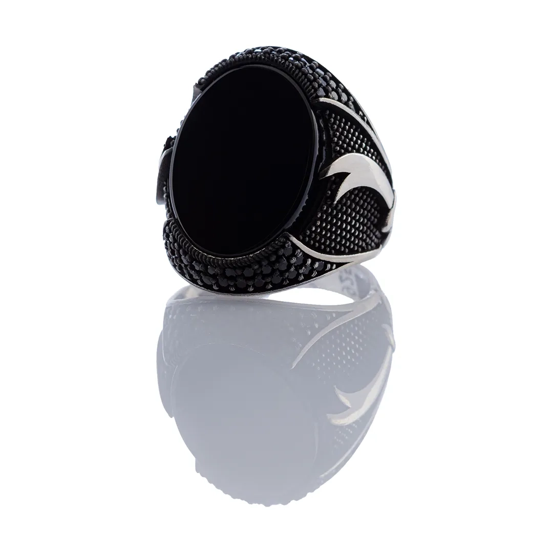 خاتم فضة عتيق حجر عقيق