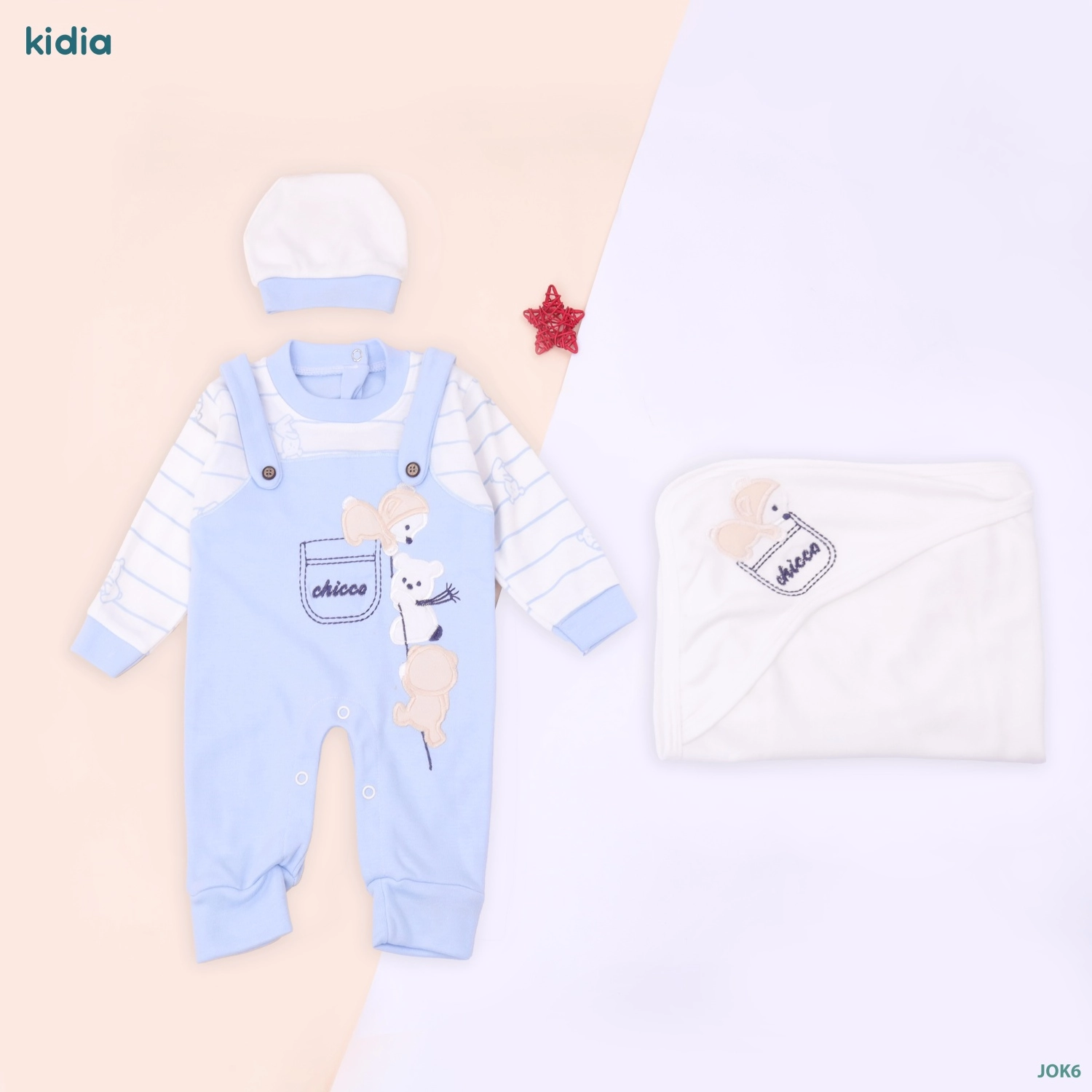 طقم قطن حديثي الولادة 3 قطع