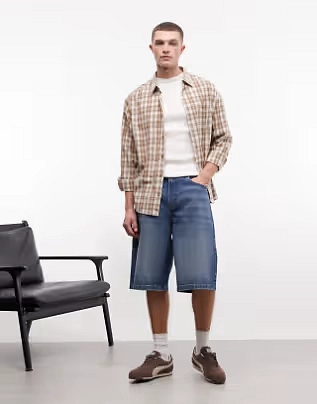 COLLUSION denim skater jort in