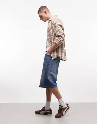 COLLUSION denim skater jort in