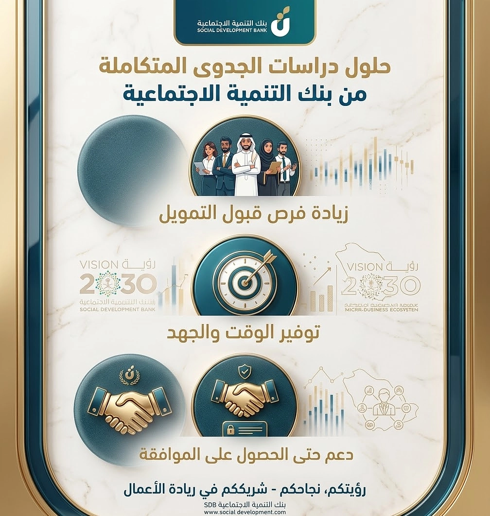 اعداد دراسة جدوي تقدم لبنك التنمية الأجتماعي بالسعودية