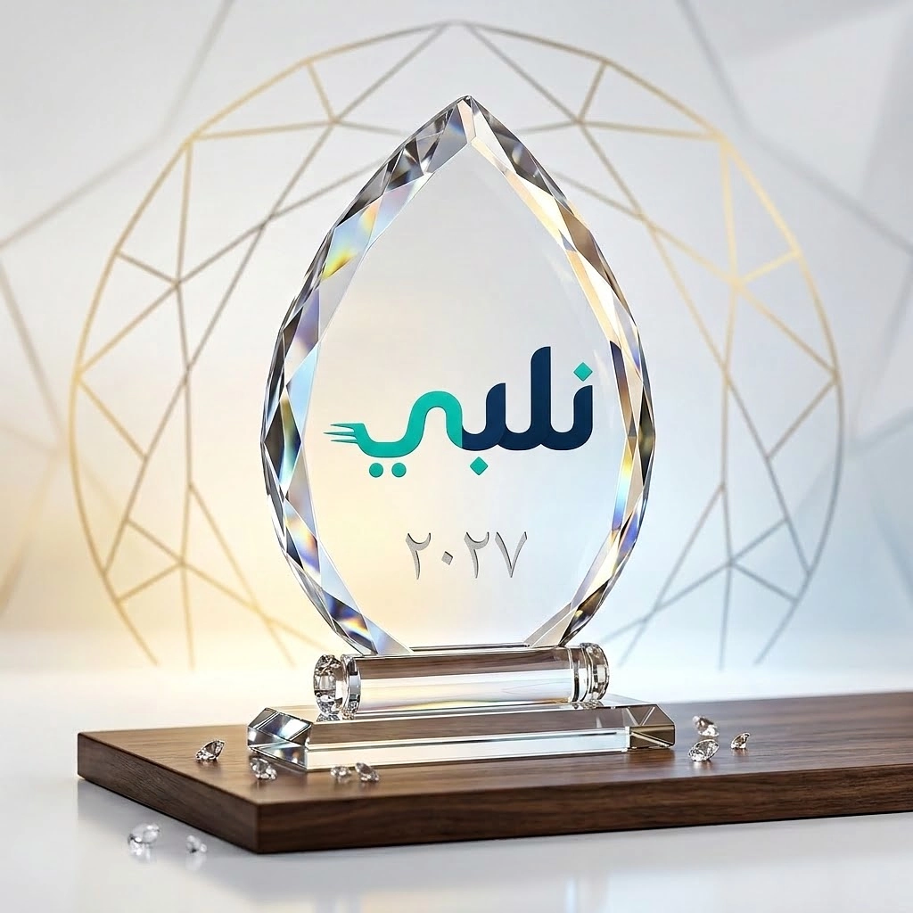 درع كريستال فاخر لشعار متجرك أو شركتك!"