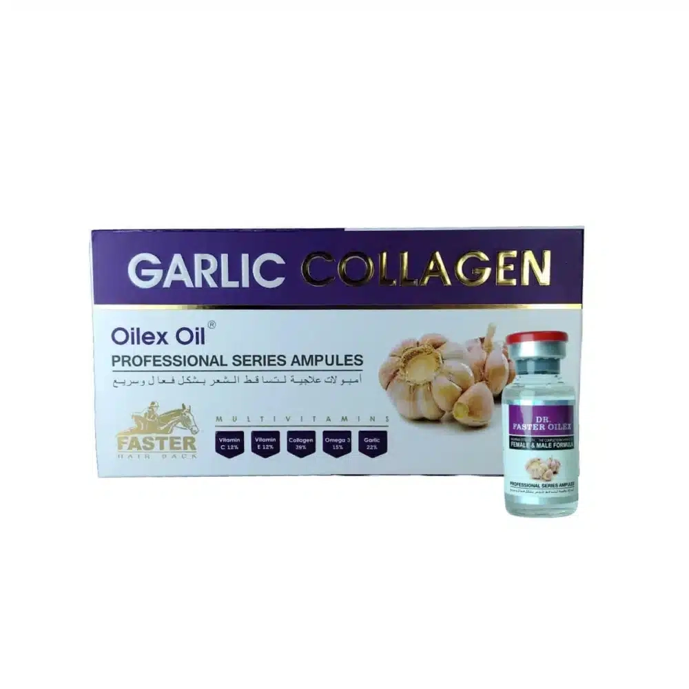 أمبولات فاستر بالكولاجين والثوم للعناية بالشعر – 5 أمبولات | Faster Garlic Collagen