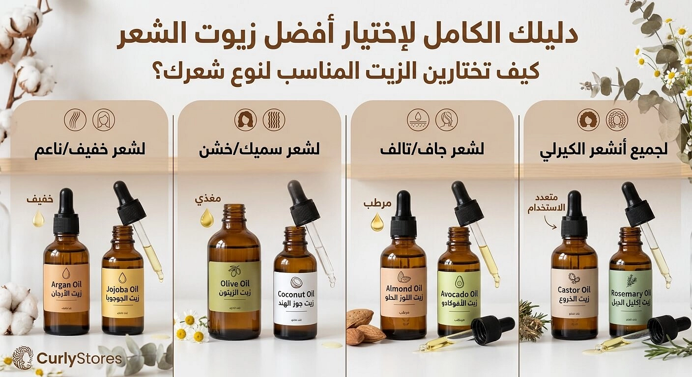 أفضل زيوت الشعر: كيف تختارين الزيت المناسب لنوع شعرك؟