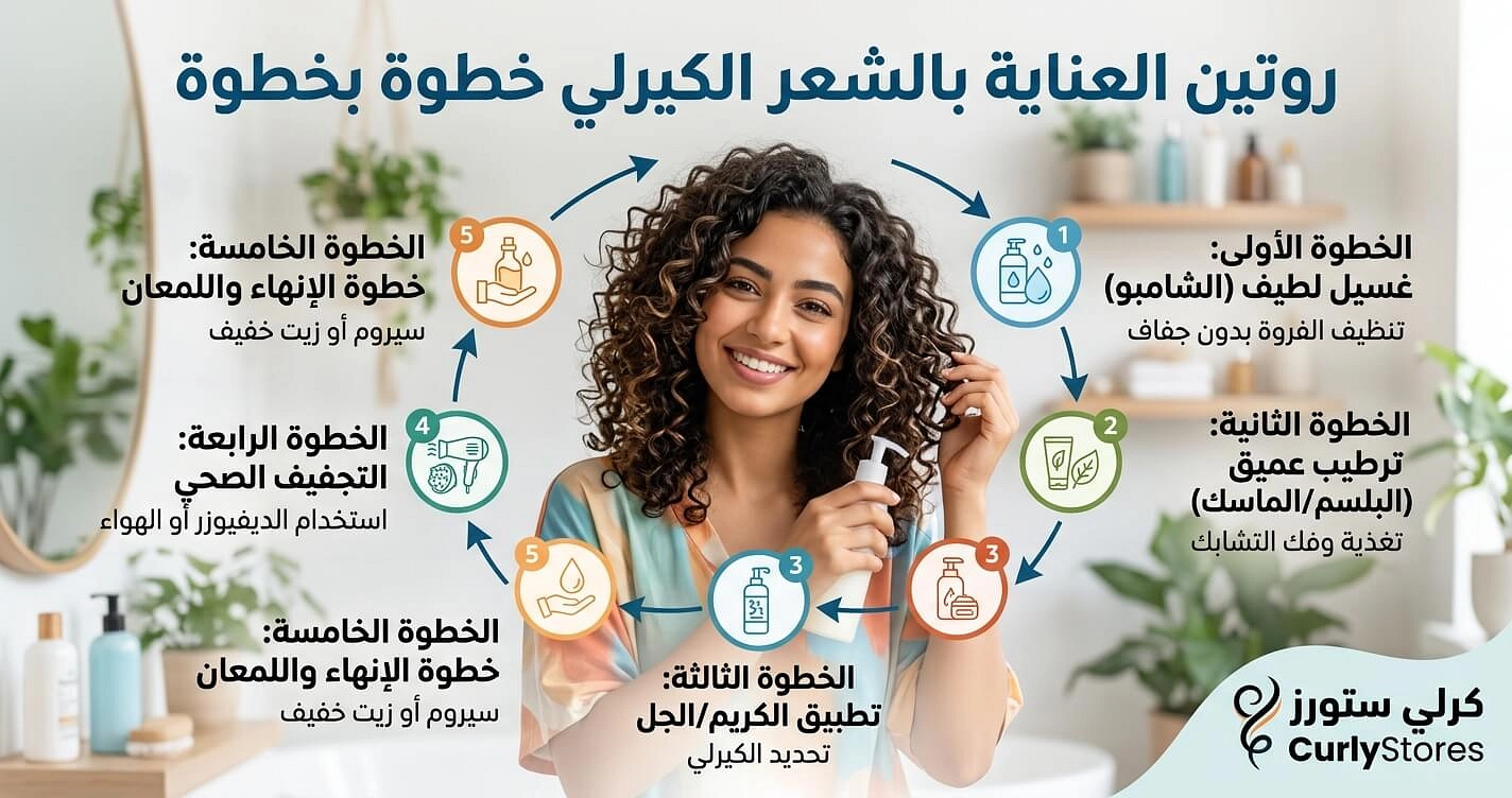 روتين العناية بالشعر الكيرلي خطوة بخطوة | CurlyStores