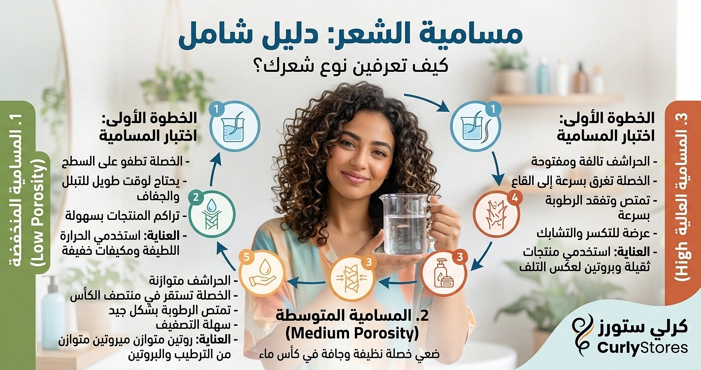 مسامية الشعر: كيف تعرفين نوع شعرك | CurlyStores    